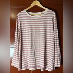 Dip Women’s Pink Striped Long Sleeve Top Size 1X
